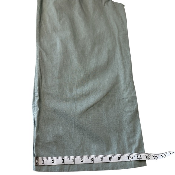 J. Crew Pants Women L Mint Green Astrid Wide Leg Chino Pull On Pockets Laganlook - Picture 10 of 12